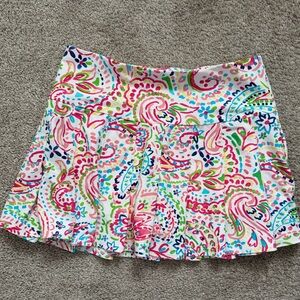 Aryeh White Paisley Print Pleated Skirt with Multicolor Accents